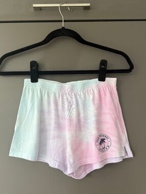 Isla Mujeres Mexico Tie Dye Lounge Shorts Size S Pink White Beach Shorts Elastic